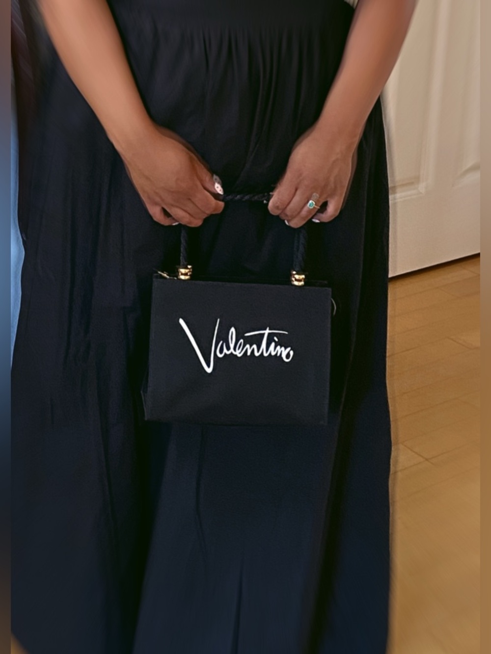 Valentino Garavani Sport Logo,Nylon small Handbag Rope Handle,Authentic/Vintage